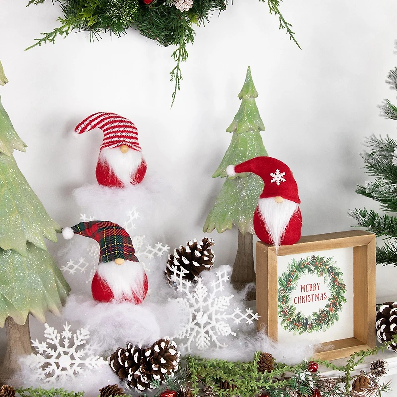Northlight Set Of 3 S Plush Christmas 4.5in 3-pc. Christmas Gnome