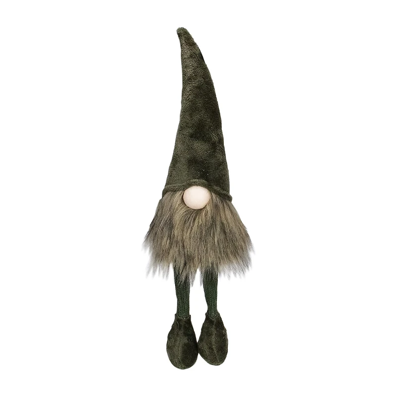 Northlight 20in Green Sitting Christmas With Knitted Dangling Legs Christmas Gnome
