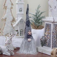 Northlight 16 Gray And Black Lighted Star  With Palm Leaves Christmas Decoration Christmas Gnome