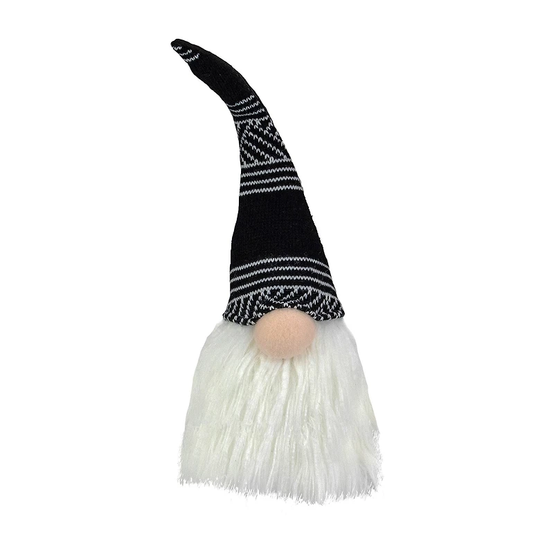 Northlight 12-Inch Black And White Plush Sitting Christmas Tabletop Decoration Christmas Gnome