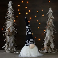 Northlight 12-Inch Black And White Plush Sitting Christmas  Tabletop Decoration Christmas Gnome