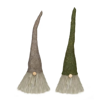 Northlight Set Of 2 Green And Gray Christmas 10.5in 2-pc. Christmas Gnome