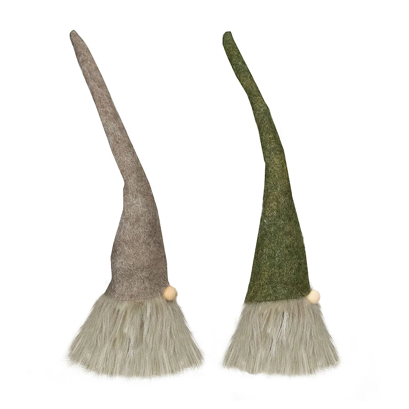 Northlight Set Of 2 Green And Gray Christmas 10.5in 2-pc. Christmas Gnome
