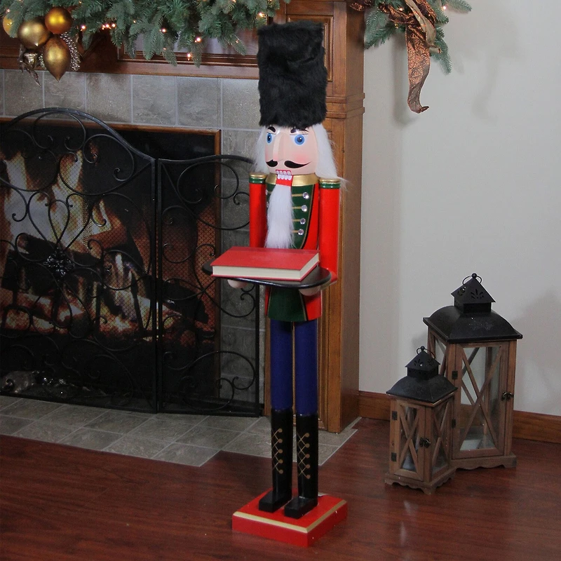 Northlight 48.25in Red And Black Butler With Tray Christmas Nutcracker