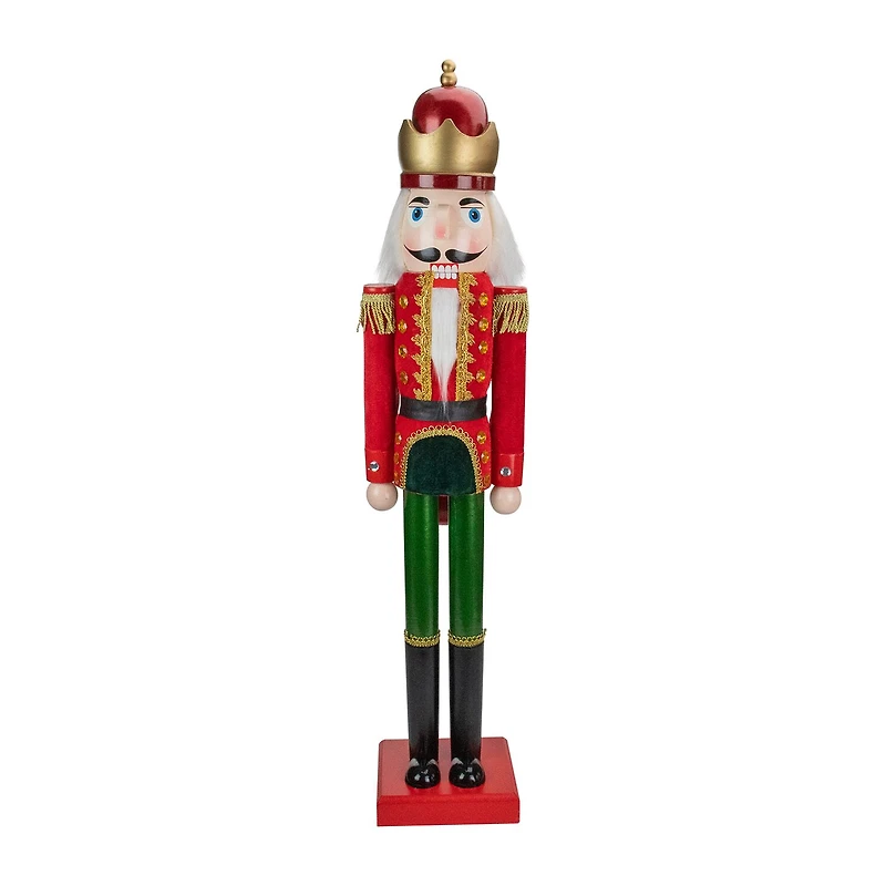 Northlight 35.5in Red And Green Velvet Wooden King Christmas Nutcracker