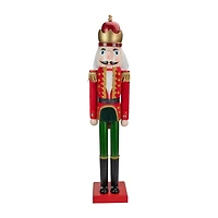 Northlight 35.5in Red And Green Velvet Wooden  King Christmas Nutcracker