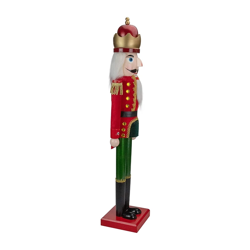 Northlight 35.5in Red And Green Velvet Wooden King Christmas Nutcracker