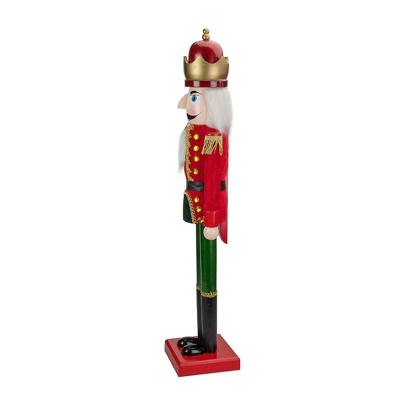 Northlight 35.5in Red And Green Velvet Wooden King Christmas Nutcracker