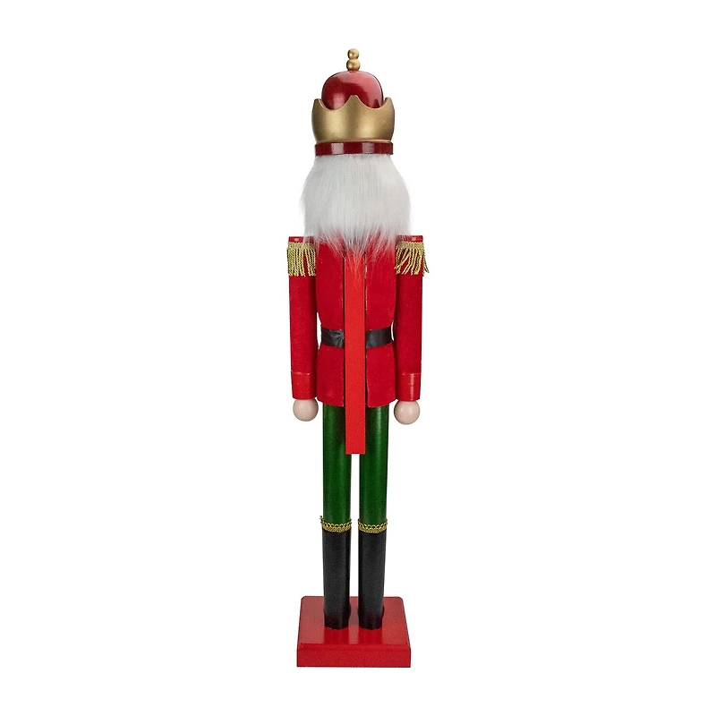 Northlight 35.5in Red And Green Velvet Wooden King Christmas Nutcracker