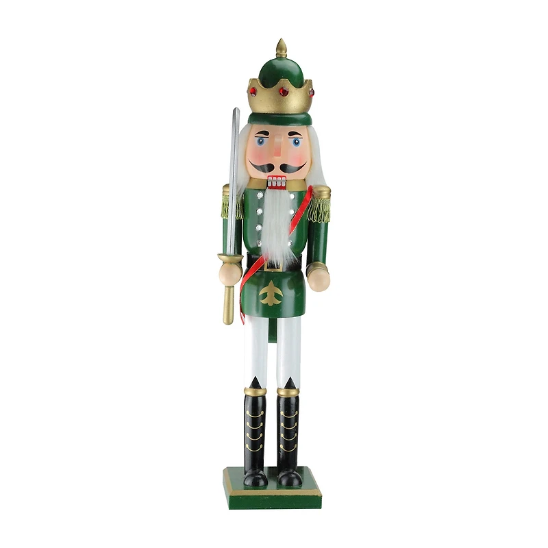 Northlight 24in Green And Gold King With Sword Christmas Nutcracker