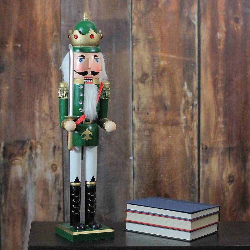 Northlight 24in Green And Gold King With Sword Christmas Nutcracker