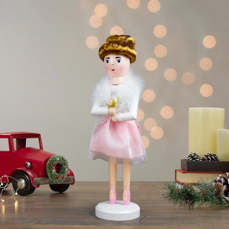 Northlight 14in Pink Wooden Ballerina Christmas Nutcracker