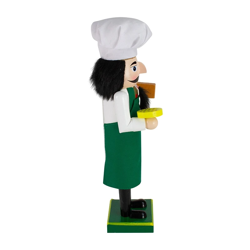 Northlight 14in Green And White Wooden Pizza Maker Christmas Nutcracker