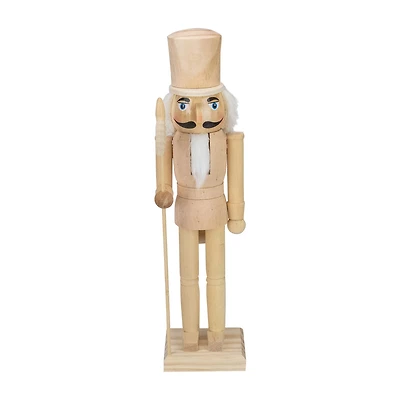 Northlight 15in Unfinished Paintable Wooden With Scepter Christmas Nutcracker