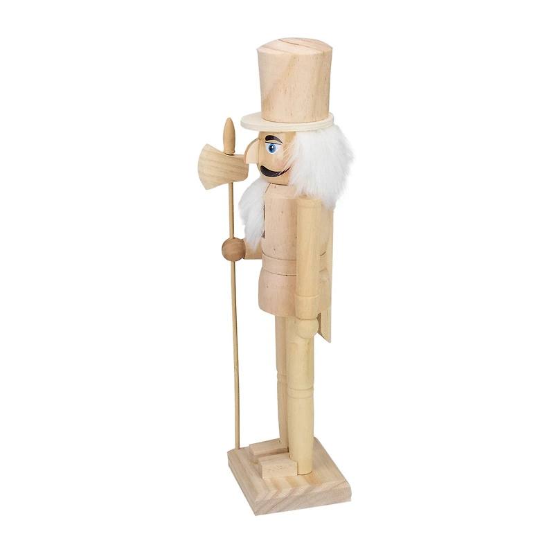 Northlight 15in Unfinished Paintable Wooden With Scepter Christmas Nutcracker
