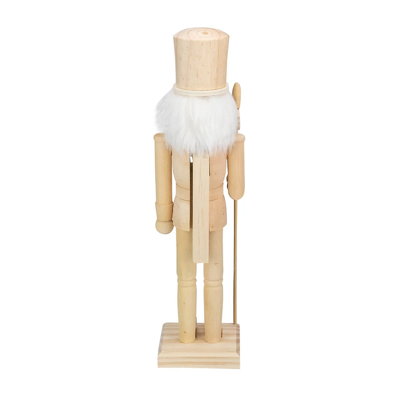 Northlight 15in Unfinished Paintable Wooden With Scepter Christmas Nutcracker