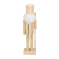 Northlight 15in Unfinished Paintable Wooden  With Scepter Christmas Nutcracker