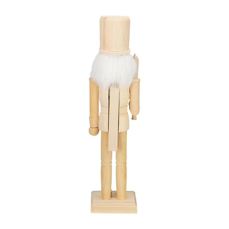Northlight 15in Unfinished Paintable Wooden With Sword Christmas Nutcracker