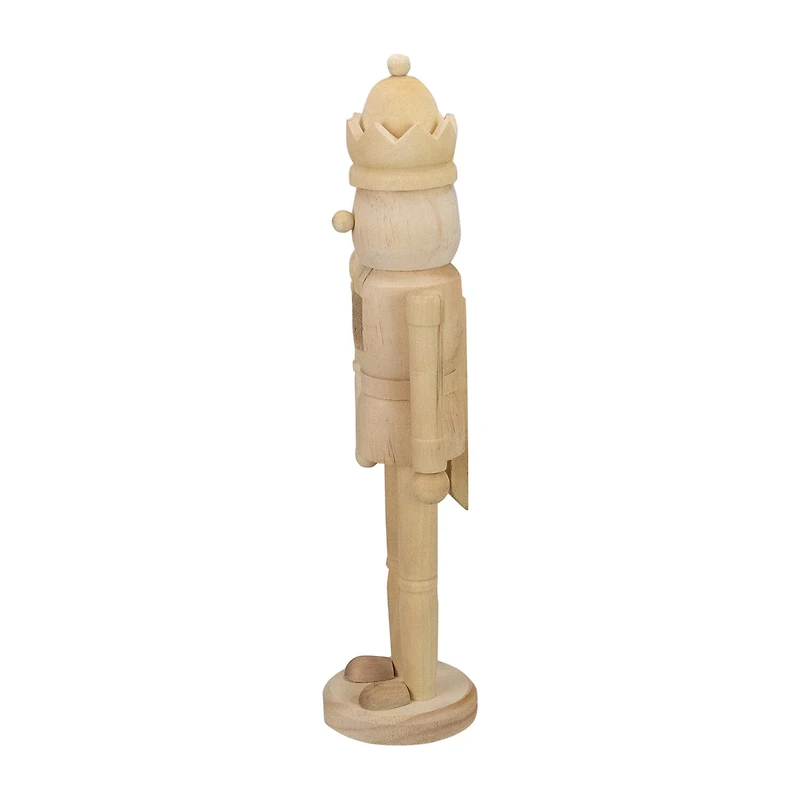 Northlight 14.75in Unfinished Paintable Wooden With A Crown Christmas Nutcracker