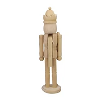 Northlight 14.75in Unfinished Paintable Wooden  With A Crown Christmas Nutcracker
