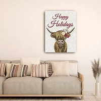 Lumaprints Happy Holidays Highland Canvas Art