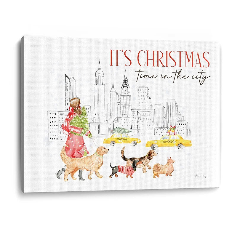 Lumaprints Christmas In The City Landscape Canvas Art