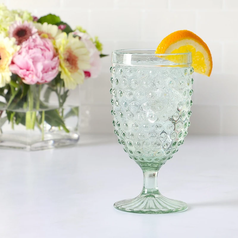 Martha Stewart Chauncey Hobnail 4-pc. Glass Goblet Set