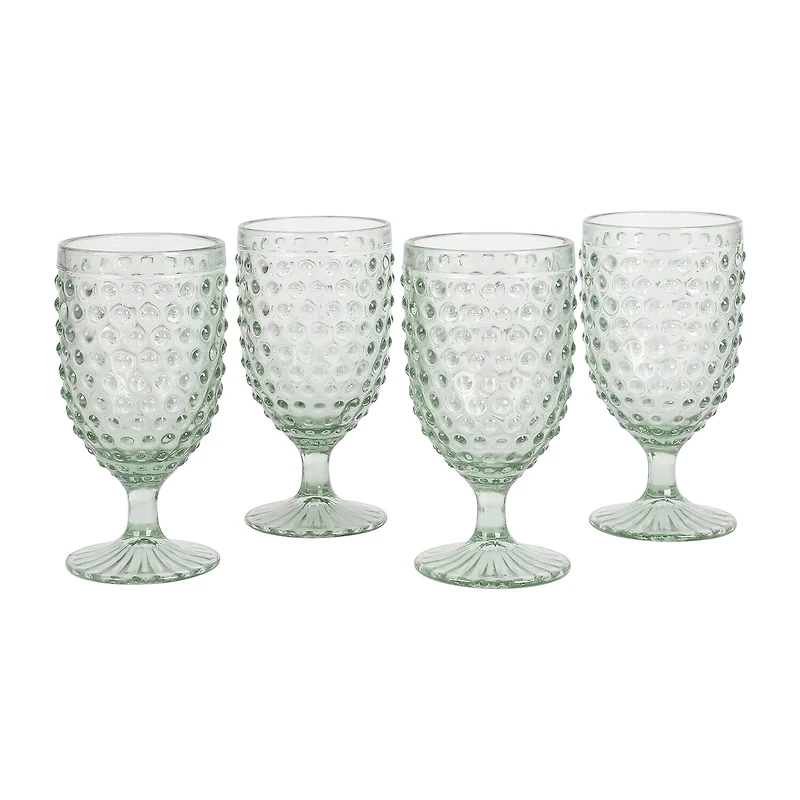 Martha Stewart Chauncey Hobnail 4-pc. Glass Goblet Set