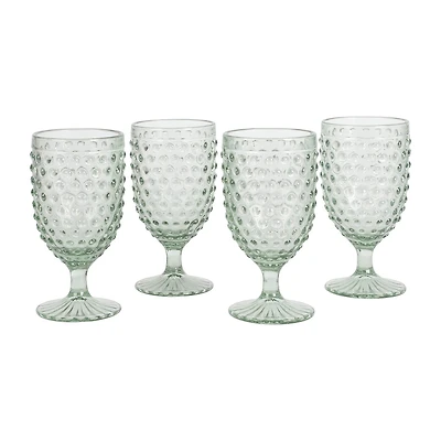 Martha Stewart Chauncey Hobnail 4-pc. Glass Goblet Set
