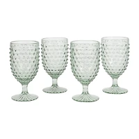 Martha Stewart Chauncey  Hobnail 4-pc. Glass Goblet Set