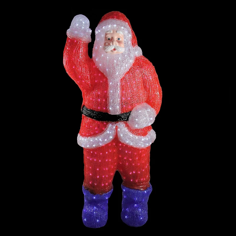 Northlight 3.75ft Red And Blue Lighted Commercial Grade Santa Claus Decor Christmas Yard Art