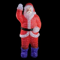 Northlight 3.75ft Red And Blue Lighted Commercial Grade Santa Claus Decor Christmas Yard Art