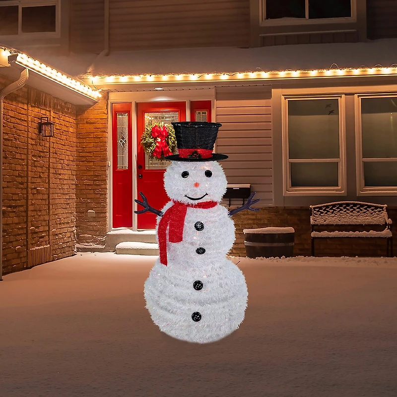 Northlight 4ft Lighted Pop-Up Snowman Christmas Yard Art