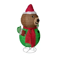Northlight 25in Pop-Up Bear Wearing Santa Hat Christmas Yard Art