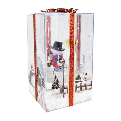 Northlight 12in And Musical Snowman Family Snowing Gift Box Christmas Decoration Snowman Christmas Snow Globe