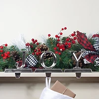 Northlight Shiny Silver Beveled Joy 5in 3-pc. Christmas Stocking Holder