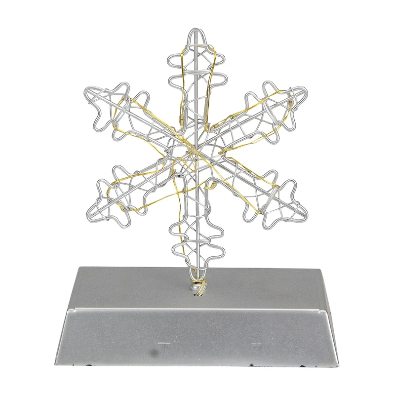 Northlight 7.5in Led Lighted Silver Wired Snowflake Christmas Stocking Holder