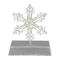 Northlight 7.5in Led Lighted Silver Wired Snowflake Christmas Stocking Holder