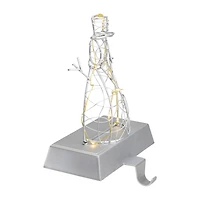 Northlight 8in Led Lighted Silver Wired Snowman Christmas Stocking Holder