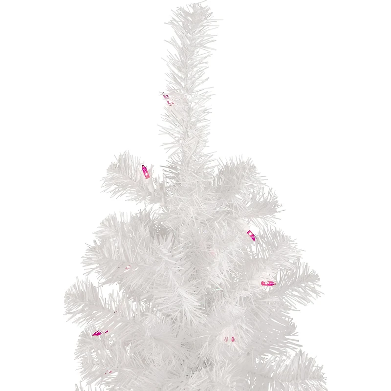 Northlight White Slim Artificial Pink Lights 4 Foot Pre-Lit Pine Christmas Tree