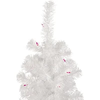Northlight White Slim Artificial Pink Lights 4 Foot Pre-Lit Pine Christmas Tree