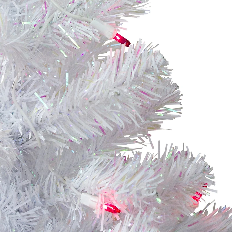 Northlight White Slim Artificial Pink Lights 2 Foot Pre-Lit Pine Christmas Tree