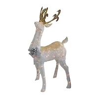 Northlight 48in White And Gold Lighted Standing Buck Decor Christmas Yard Art
