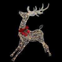 Northlight 56in Led Lighted Reindeer With Glitter Bow Christmas Yard Art