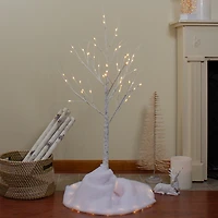 Northlight 4ft Led Lighted White Birch Tree  White Lights Christmas Yard Art