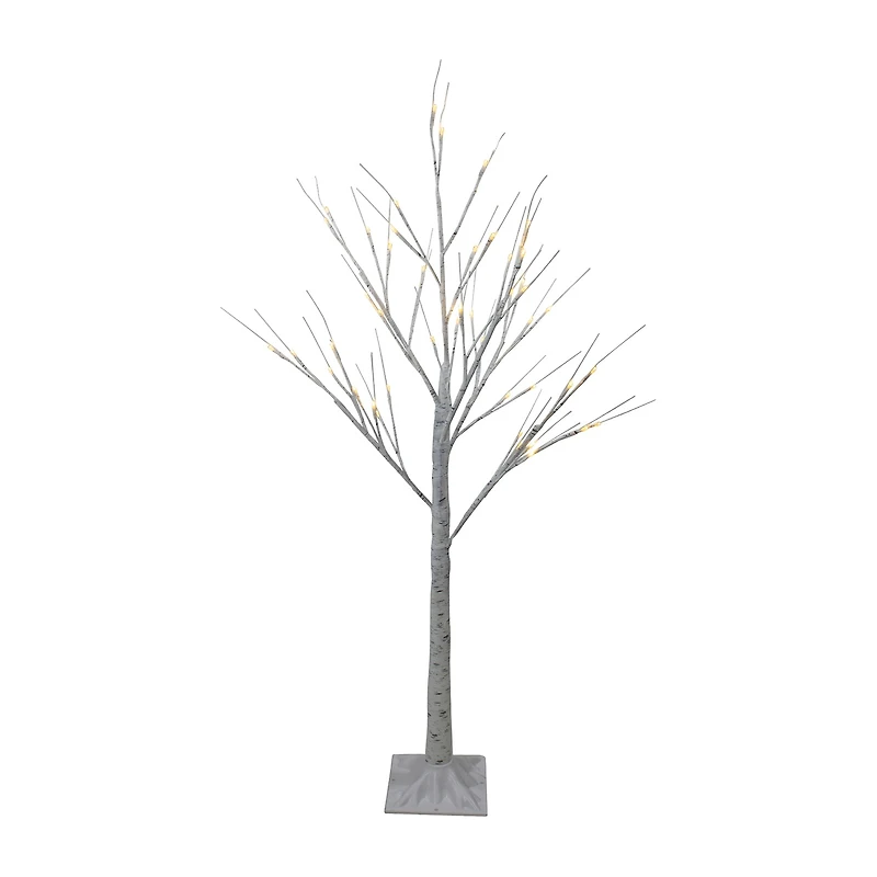 Northlight 4ft Led Lighted White Birch Tree White Lights Christmas Yard Art