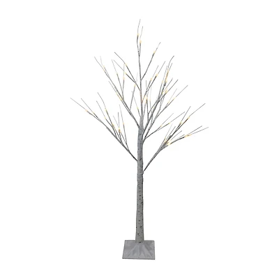 Northlight 4ft Led Lighted White Birch Tree White Lights Christmas Yard Art