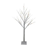 Northlight 4ft Led Lighted White Birch Tree  White Lights Christmas Yard Art