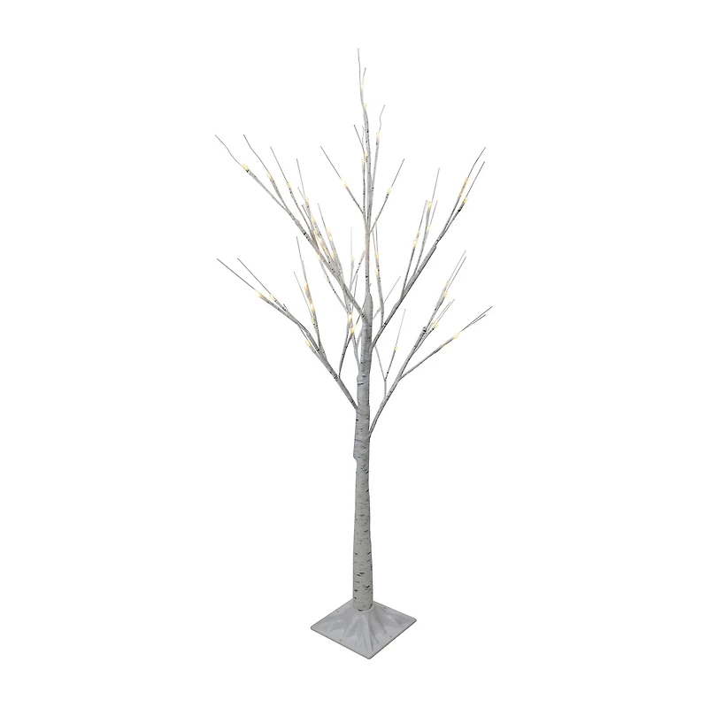 Northlight 4ft Led Lighted White Birch Tree White Lights Christmas Yard Art