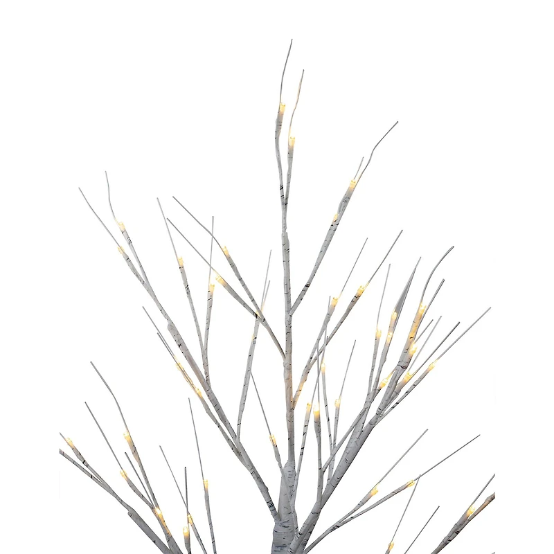 Northlight 4ft Led Lighted White Birch Tree White Lights Christmas Yard Art